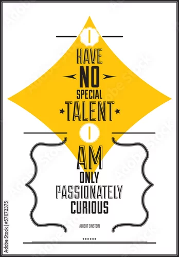 Naklejka na ścianę Nie mam specjalnego talentu, jestem tylko namiętnie ciekawy. Albert