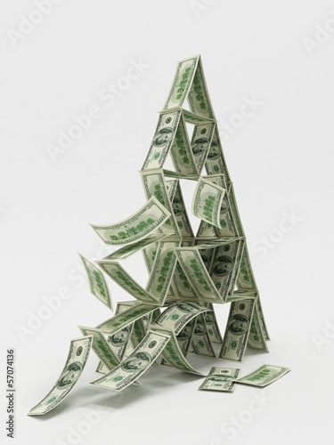 collapsing house of us dollars