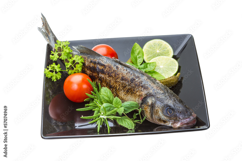 Roasted seabass