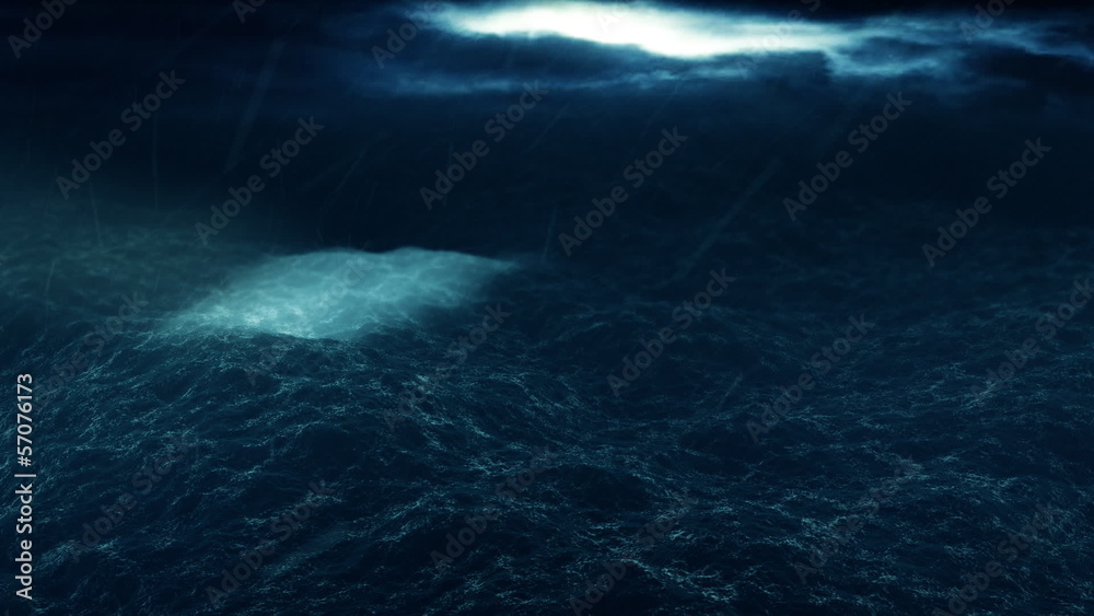Rescue flight over the stormy ocean - loop