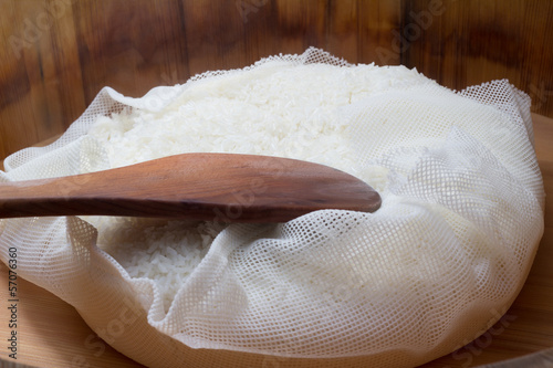 Fried japan rice in hangiri photo