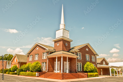 Exterior of modern American church