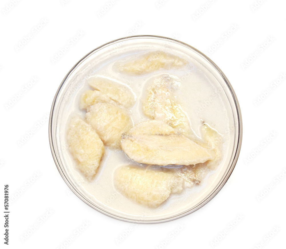 banana in coconut milk in glass bowl - Thai dessert banana in coconut milk in glass bowl - Thai dessert