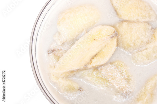 banana in coconut milk with clipping path - Thai dessert