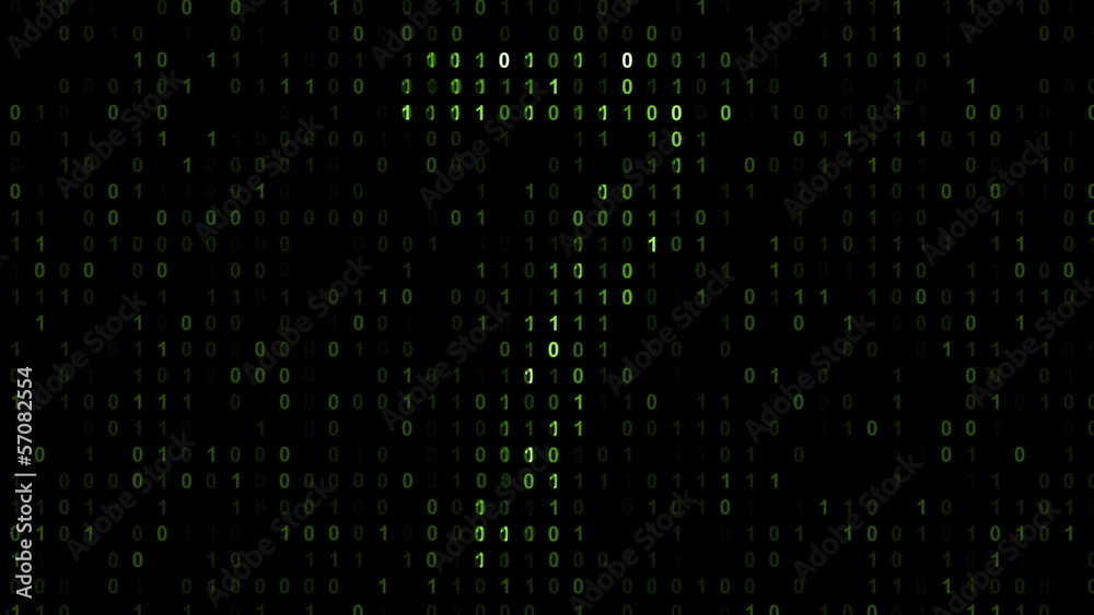 Binary code screen matrix style Binary code screen matrix style