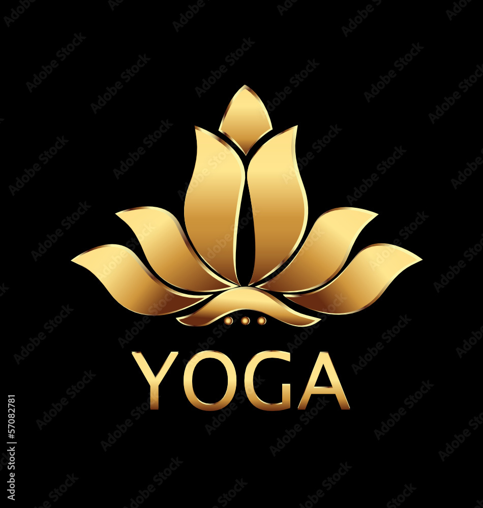 Vector of yoga gold lotus flower Stock Vector | Adobe Stock