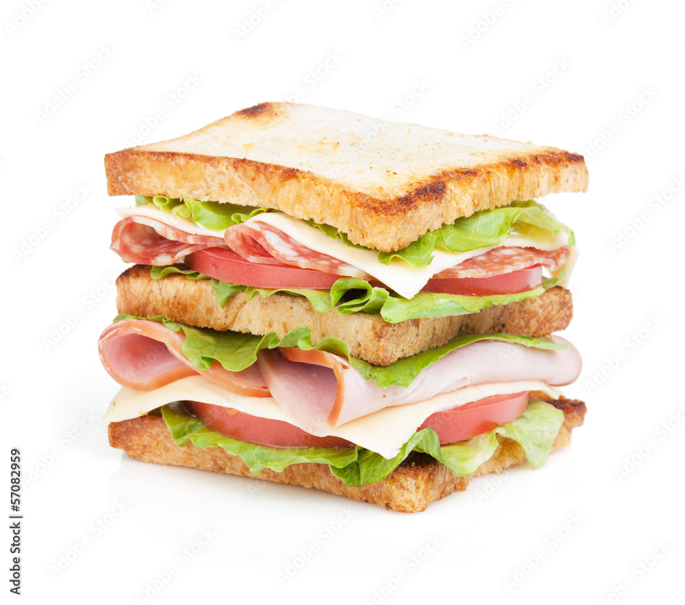 Toast sandwich with meat and vegetables Toast sandwich with meat and vegetables