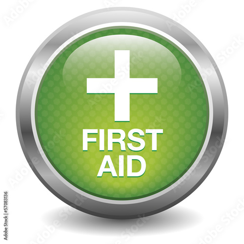 Green first aid button