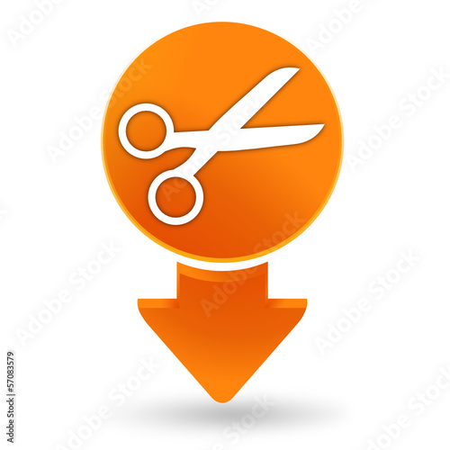 ciseaux sur signet orange