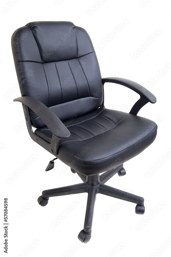 Black leather office chair isolated on white Black leather office chair isolated on white