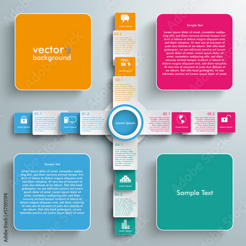 Four Colored Cross Banners Batched Rectangles