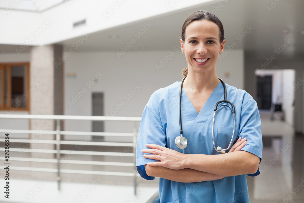 Smiling nurse with crossed arms Smiling nurse with crossed arms