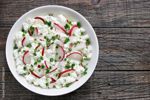 Cottage cheese with radish and chives