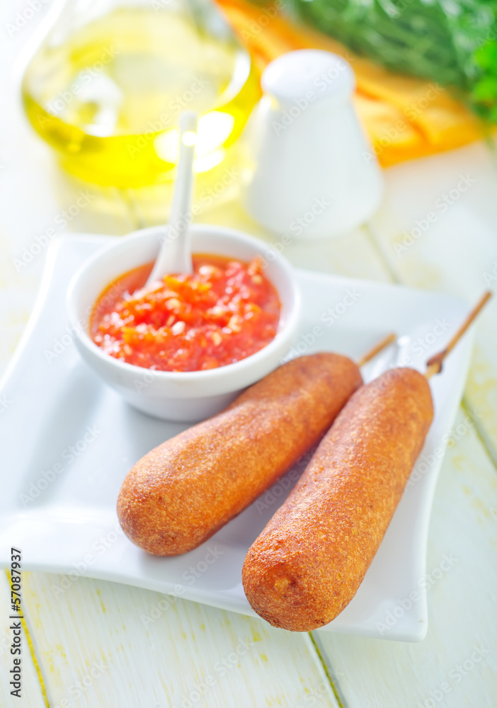 corndogs and sauce corndogs and sauce