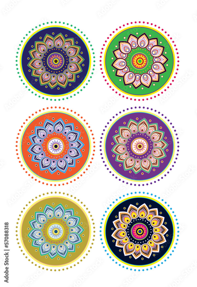 Flower pattern ornament set Flower pattern ornament set