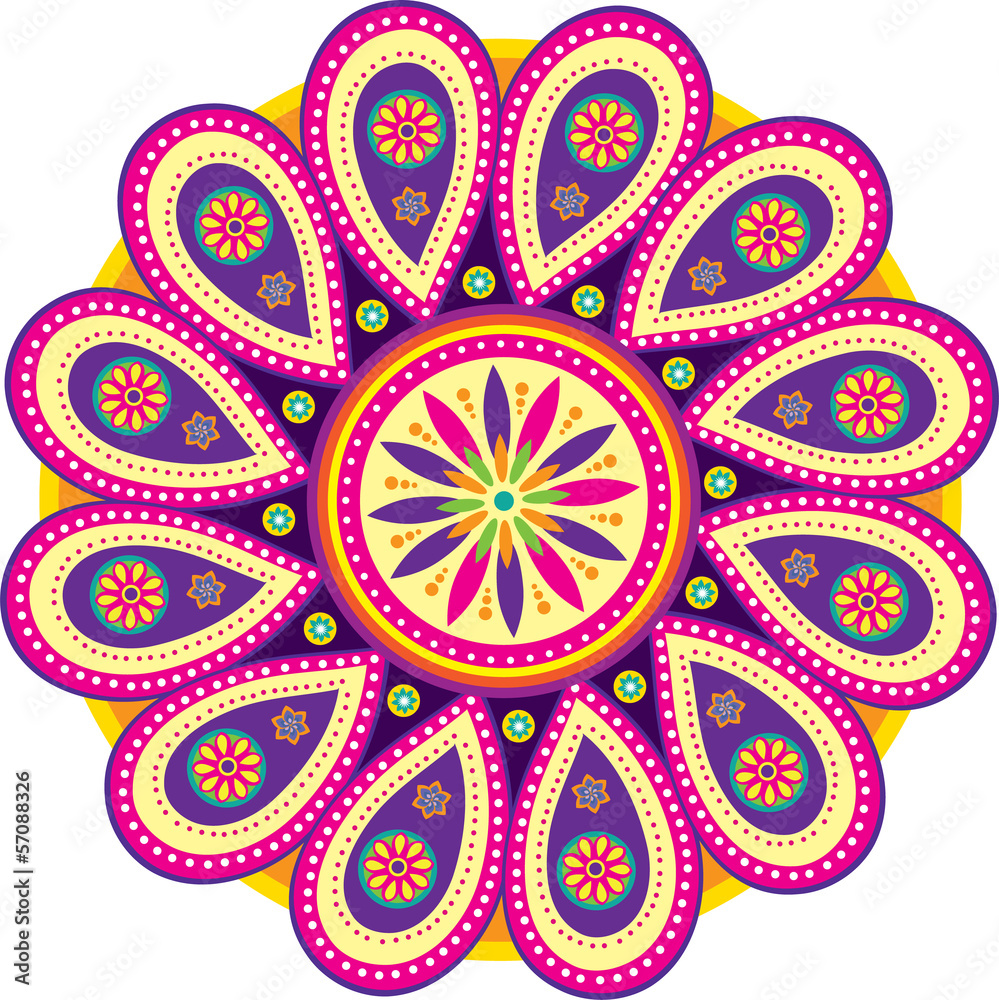 Flower pattern ornament (mandala style) Flower pattern ornament (mandala style)