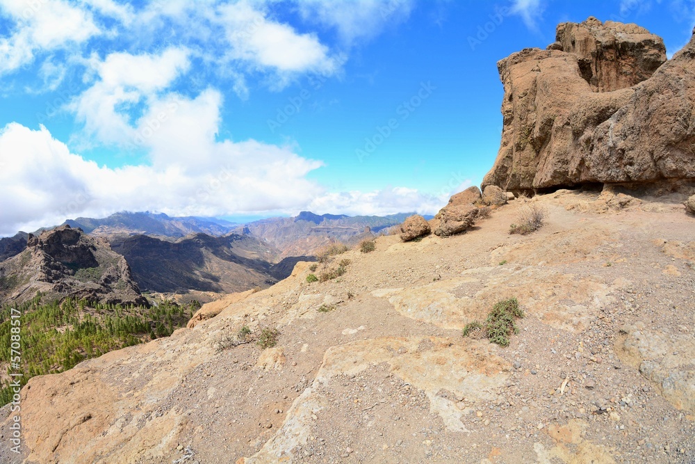 Wide angle shot of Gran Canaria mountains.