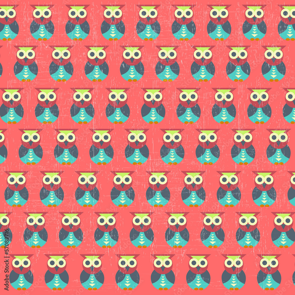 retro seamless pattern with owls retro seamless pattern with owls