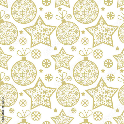 Christmas seamless pattern with decorative elements