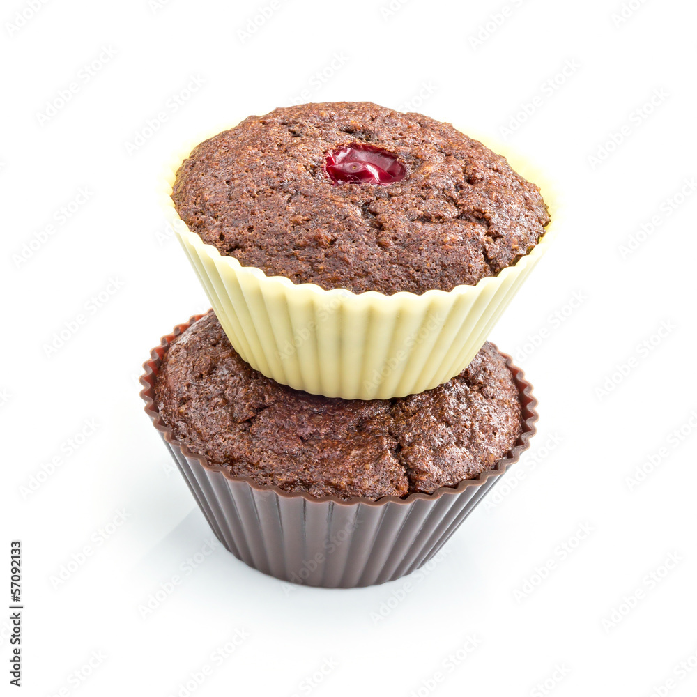 Chocolate muffins with cranberry