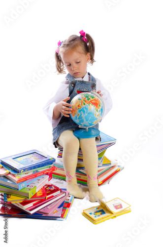 small girls and books photo