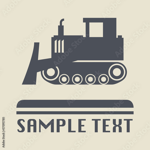 Bulldozer icon or sign, vector illustration