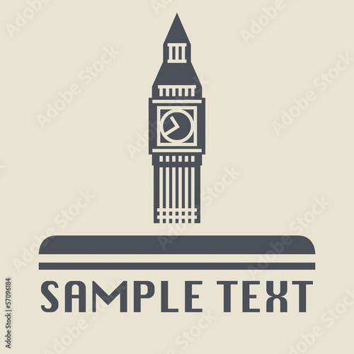 Big Ben icon or sign, vector illustration