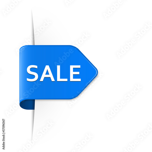 Sale blue label with drop shadow