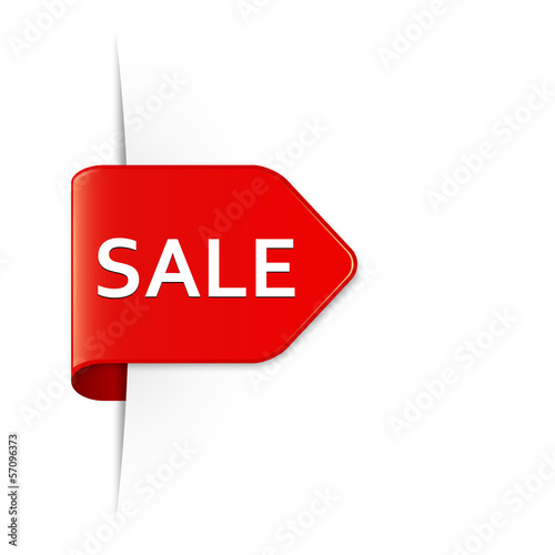 Sale red label with drop shadow