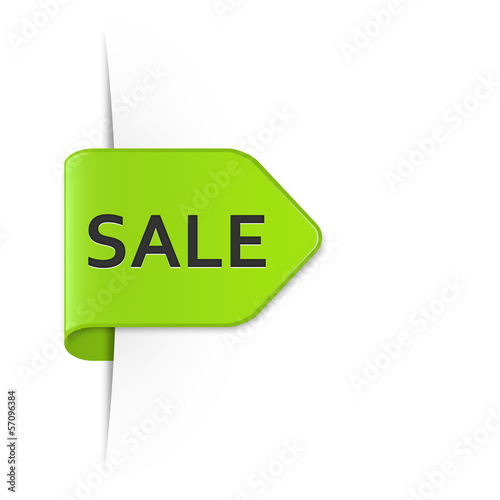 Sale green label with drop shadow