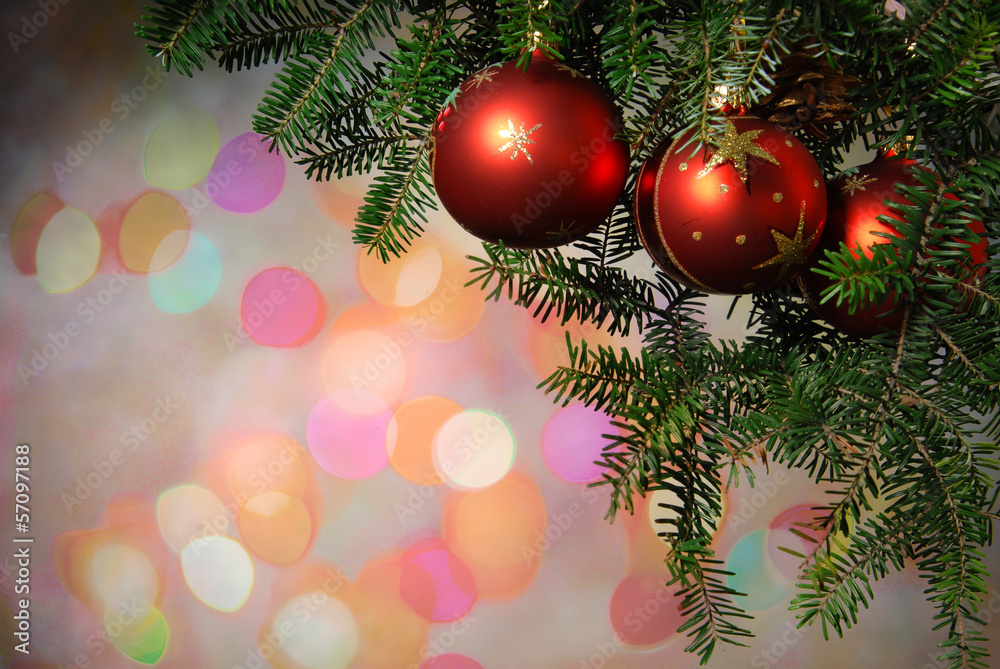 Christmas Tree Bauble on luminous background