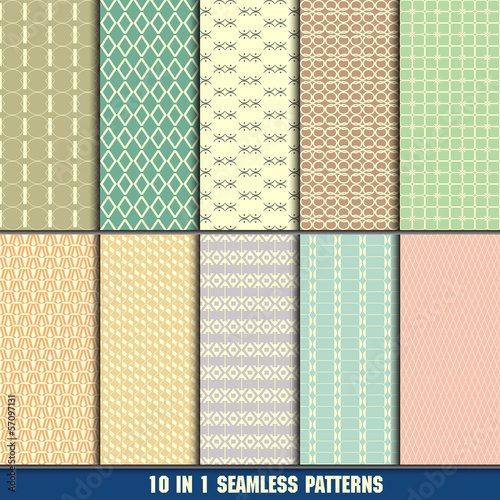 collection of modern seamless patterns for making wallpapers