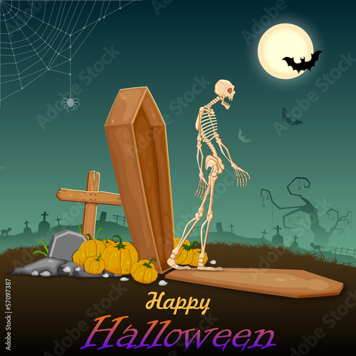 Skelton in Halloween night