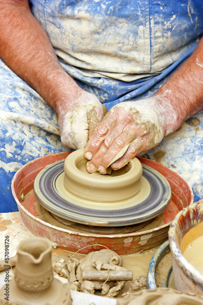 Making of clay pot