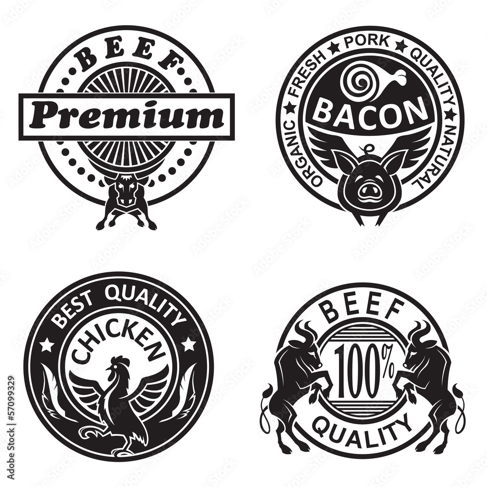 Obraz premium collection of grill labels