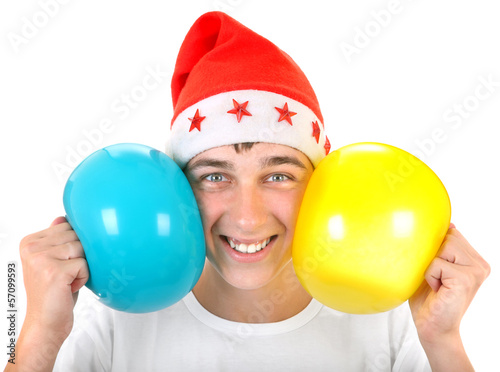 Cheerful Teenager with Balloons © Sabphoto