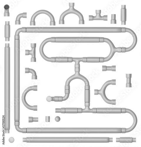 Plastic pipe fittings set