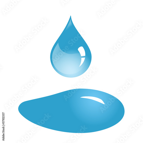 Water drop and spill isolated, vector