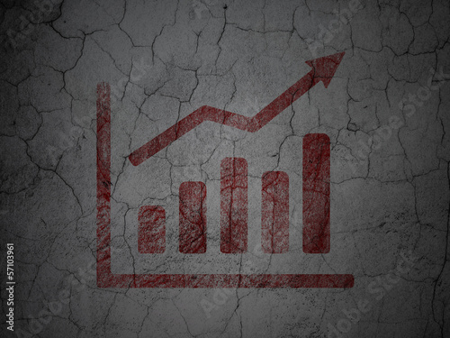 Finance concept: Growth Graph on grunge wall background