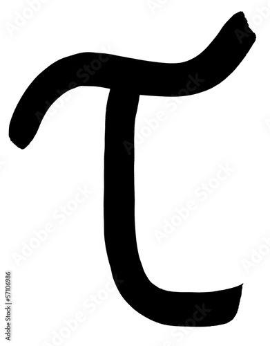 Fotografia greek letter tau hand written in black ink