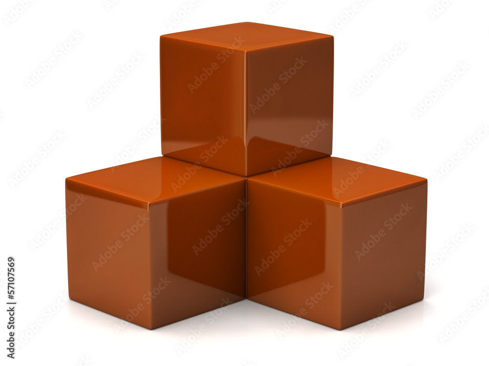 Obraz premium Illustration of orange cubes