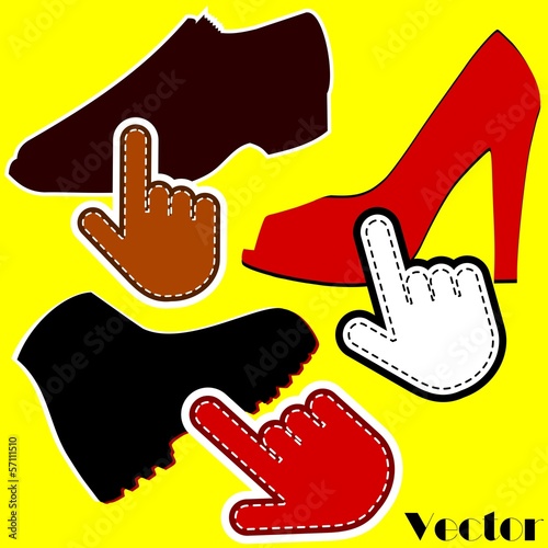 MANO PUNTATORE CLICK SCARPA SCARPE CALZATURE