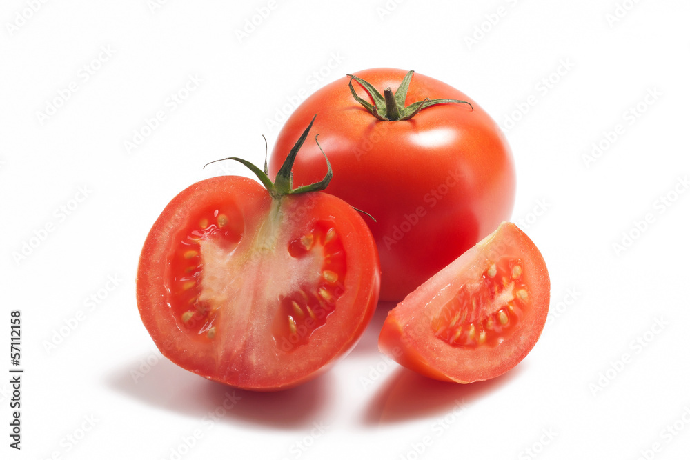 Several red tomato on white background Several red tomato on white background