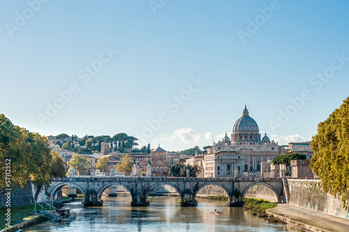 Ponte Sant'Angelo (Bridge of Hadrian) in Rome, Italy,