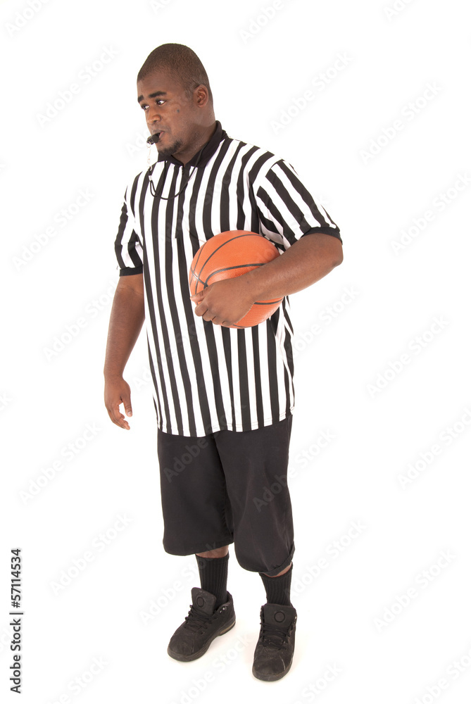 Black male model wearing a basketball referee uniform Stock Photo | Adobe  Stock