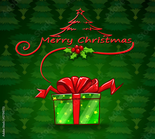 A christmas card template with a box
