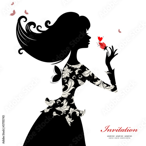 Silhouette of a beautiful stylish woman