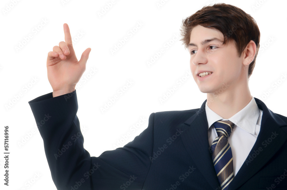 The businessman in a business suit on white background The businessman in a business suit on white background