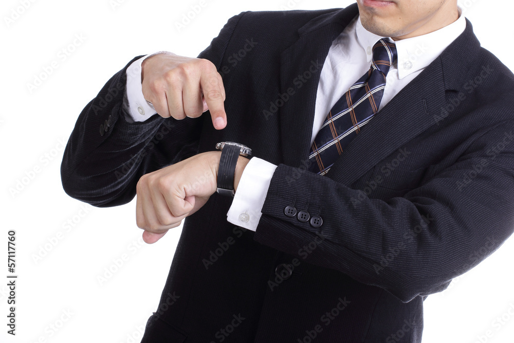 businessman watch and check time for complain something businessman watch and check time for complain something