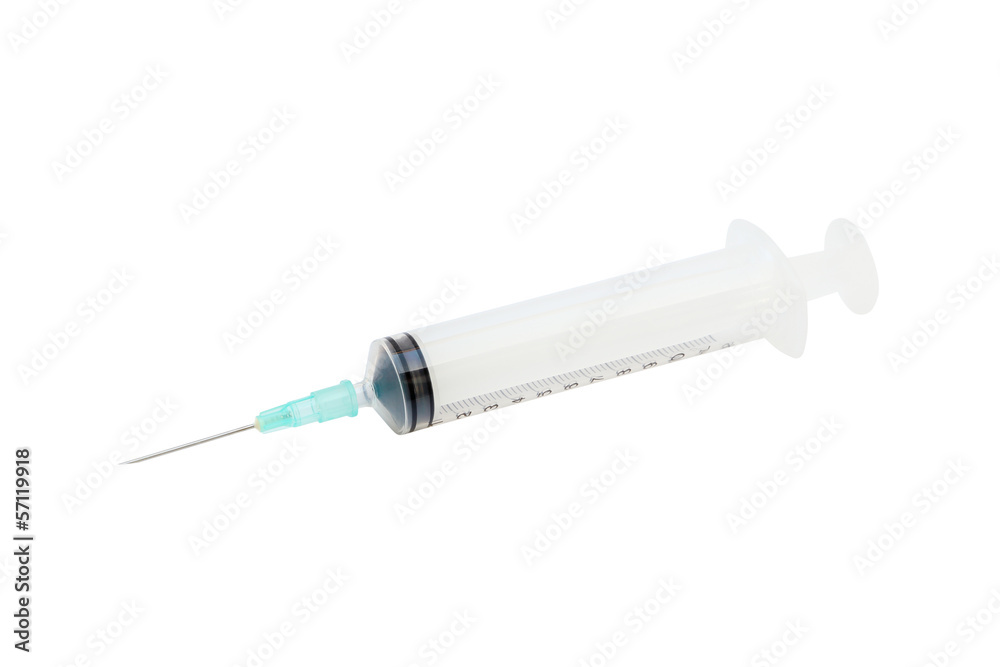 empty syringe isolated on white background empty syringe isolated on white background